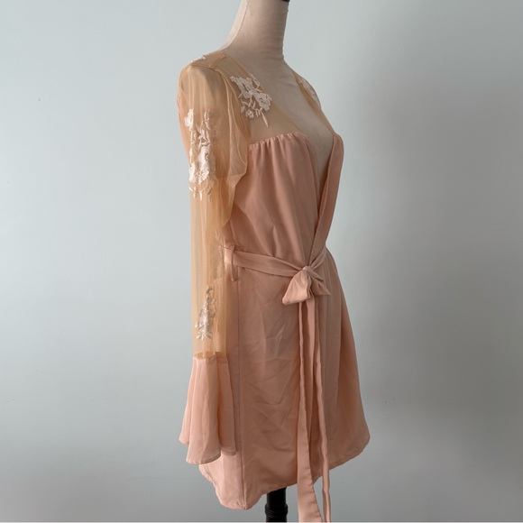 Robed with Love Pink HILDY ROBE bridesmaid bridal shower tie waist robe Medium - Picture 9 of 15